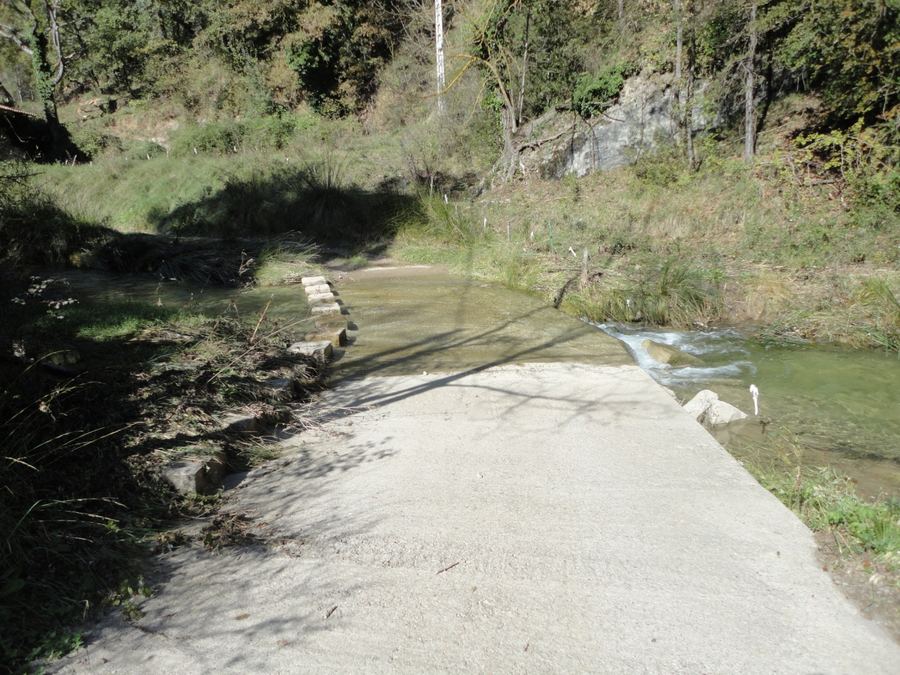 És el primer gran gorg que apareix venint de Vilada i segurament el més gran de tots: calculem uns 20 per 30 metres de làmina d'aigua, amb un bon salt caient al fons.