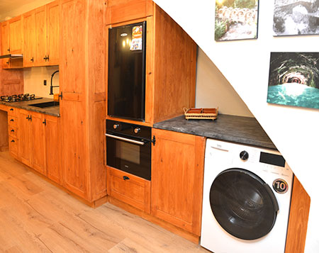 Appartement adapté à Pobla de Lillet - Réfrigérateur, four et laveuse - sécheuse