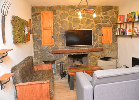 Adapted apartment Berguedà - Functional wood burning fireplace