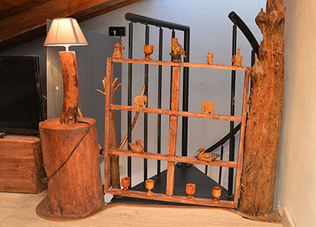 Apartment for tourist rental Pobla de Lillet - Security gate on the spiral staircase