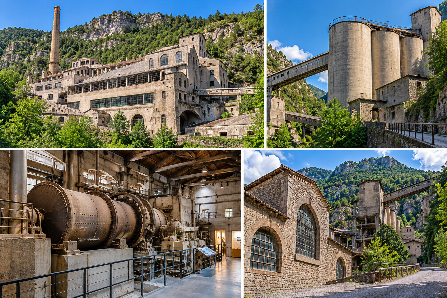 Fachada de la antigua fábrica modernista del Museo del Cemento Asland en La Pobla de Lillet